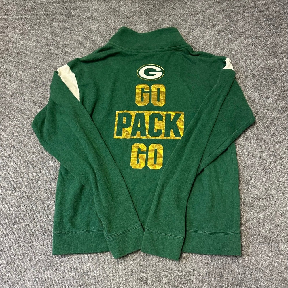 PINK Quarter-Zip Sweatshirt Womens Size XS Green NFL Green Bay Packers Pullover